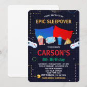 Boy Sleepover Video Game Birthday Party  Kaart (Voorkant / Achterkant)