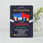  Boy Sleepover Video Game Birthday Party  Kaart (Staand voorkant)