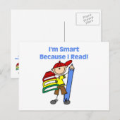 Boy Smart omdat ik las Briefkaart (Voorkant / Achterkant)