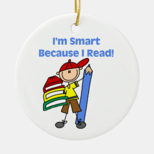 Boy Smart omdat ik las Keramisch Ornament