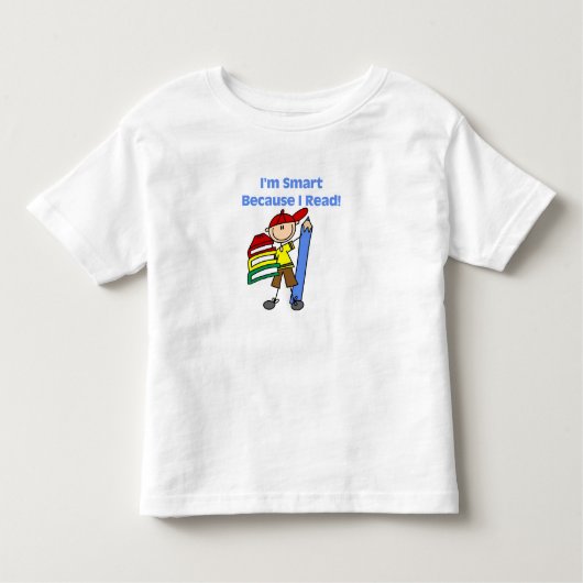 Boy Smart omdat ik las Kinder Shirts (Voorkant)