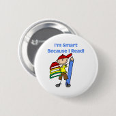 Boy Smart omdat ik las Ronde Button 5,7 Cm (Voorkant /achterkant)