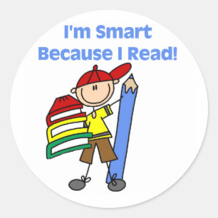 Boy Smart omdat ik las Ronde Sticker