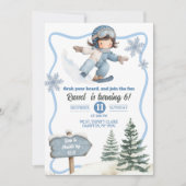 Boy Snowboarding Birthday Kaart (Voorkant)