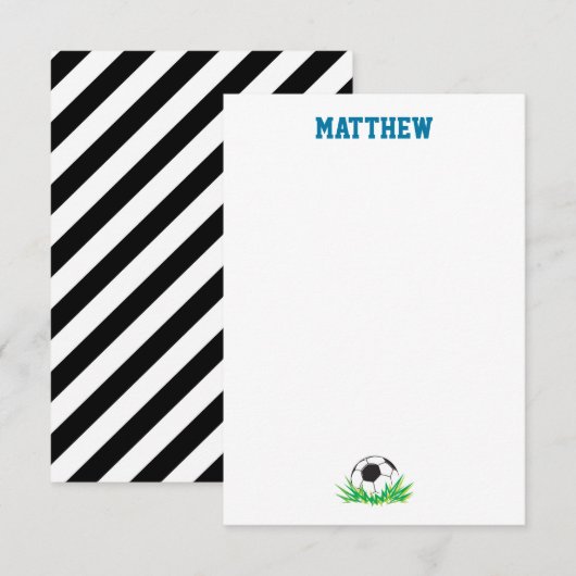 Boy Soccer Dank u briefpapier notitiekaarten (Voorkant / Achterkant)