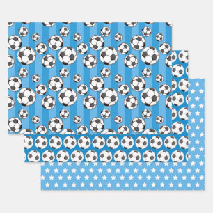Boy Soccer Field Inpakpapier Vel