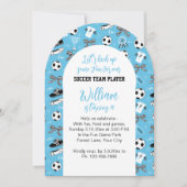 Boy Soccer Player verjaardagsfeestje blauw Kaart (Voorkant)