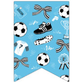 Boy Soccer Player verjaardagsfeestje blauw Vlaggetjes (Eerste vlag)