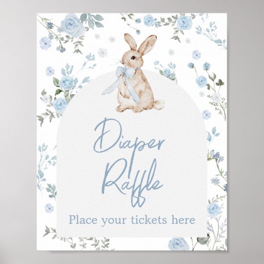 Boy Some Bunny Baby shower Luier Raffle Poster (Voorkant)