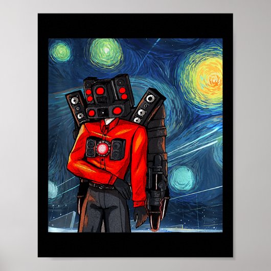 Boy Speakerman Videogame Controller Gamer Poster (Voorkant)