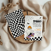 Boy Spooky Halloween Birthday Invitation Kaart