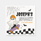 Boy Spooky Halloween Birthday Party Napkins Servet (Voorkant)