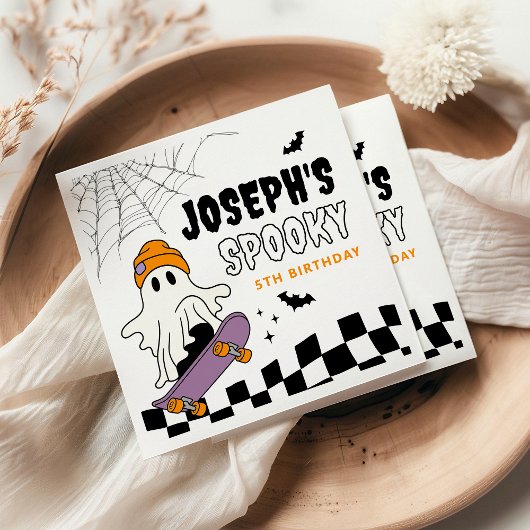 Boy Spooky Halloween Birthday Party Napkins Servet