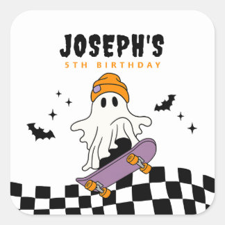 Boy Spooky Halloween Verjaardag Sticker