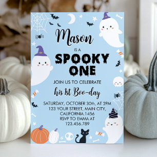 Boy Spooky One Ghost Eerste Verjaardag Kaart