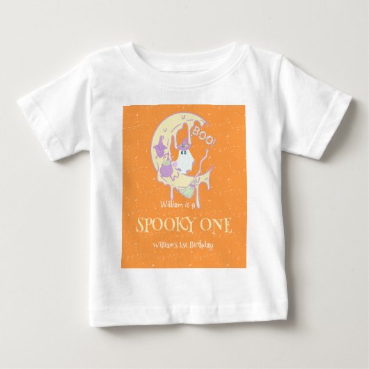 Boy Spooky One Ghost Moon Halloween 1e Verjaardag (Voorkant)