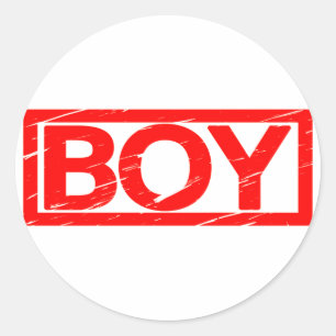 Boy Stamp Ronde Sticker