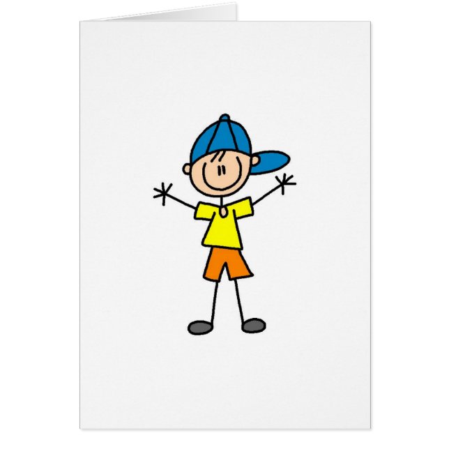 Boy Stick Figuur Card (Voorkant)