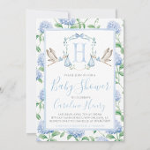 Boy Stork Crest Baby shower Uitnodiging