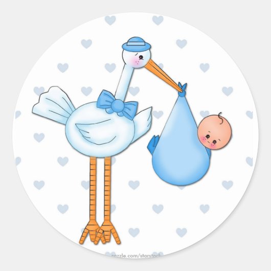 Boy Stork Sticker (Voorkant)
