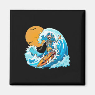 Boy Summer Vacation Skeleton Surfen Hawaï Hawaï Magneet