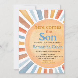 Boy Sunshine Baby shower Kaart