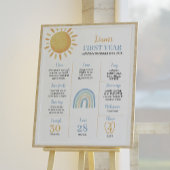 Boy Sunshine Rainbow Birthday Milestone Poster