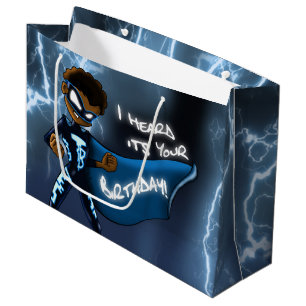 Boy Super Hero Birthday Gift Bag - Groot, glanzend Groot Cadeauzakje