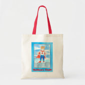 Boy Superhero Aangepaste naam Tote Bag (Voorkant)