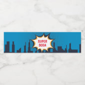 Boy Superhero, Bruin - Water Drink Cup Label Waterfles Etiket (Enkel label)