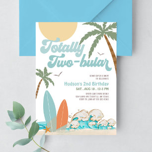 Boy Surf Surfen 2e Verjaardag Totally Two-bular Kaart