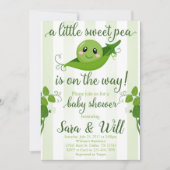 Boy Sweet Pea Pod Baby shower uitnodiging (Voorkant)