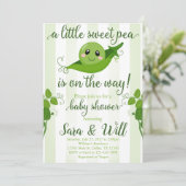 Boy Sweet Pea Pod Baby shower uitnodiging (Staand voorkant)
