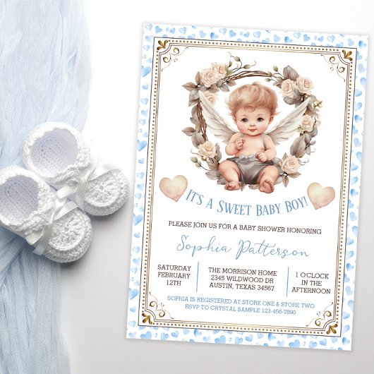 Boy Sweet Valentijn Cherub Baby shower Kaart