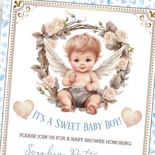 Boy Sweet Valentijn Cherub Baby shower Kaart