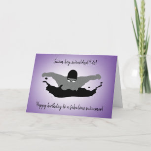 Boy Swimmer Birthday Card Kaart