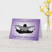 Boy Swimmer Verjaardag Kaart (Gele Bloem)