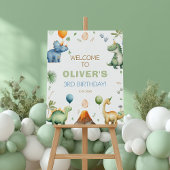 Boy T-rex Dinosaur Birthday Party Welcome Poster