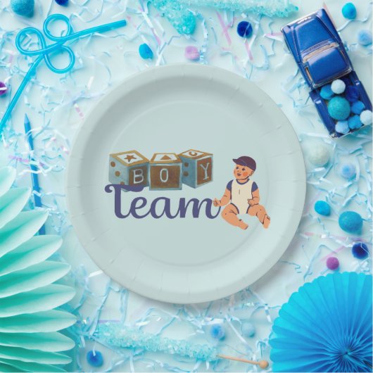 Boy Team Babyshower Papieren Bordje (Feest)