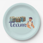 Boy Team Babyshower Papieren Bordje (Voorkant)