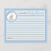 Boy Teddy Bear Advice Kaart (Achterkant)