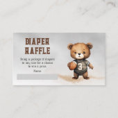 Boy Teddy Bear Amerikaanse Football Luier Raffle Informatiekaartje (Voorkant)