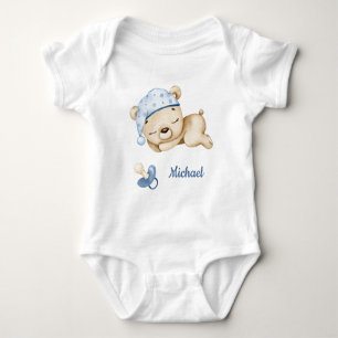Boy Teddy Bear Baby Beer Baby Bodysuit