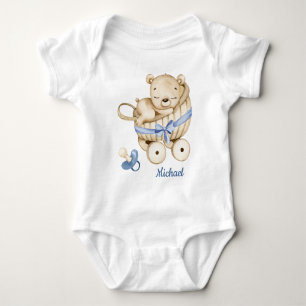 Boy Teddy Bear Baby Beer Baby Bodysuit