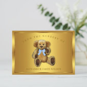 Boy Teddy Bear Baby shower Dank je Kaarten (Staand voorkant)