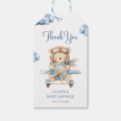 Boy Teddy Bear Baby shower Dank u Gift Labels Cadeaulabel (Voorkant)