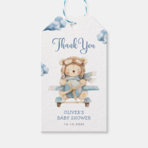 Boy Teddy Bear Baby shower Dank u Gift Labels Cadeaulabel