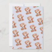 Boy Teddy Bear Baby Shower  Kaart (Achterkant)