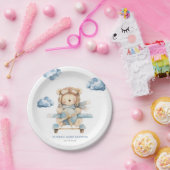 Boy Teddy Bear Baby shower Papieren Bordje (Feest)