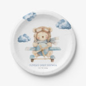 Boy Teddy Bear Baby shower Papieren Bordje (Voorkant)